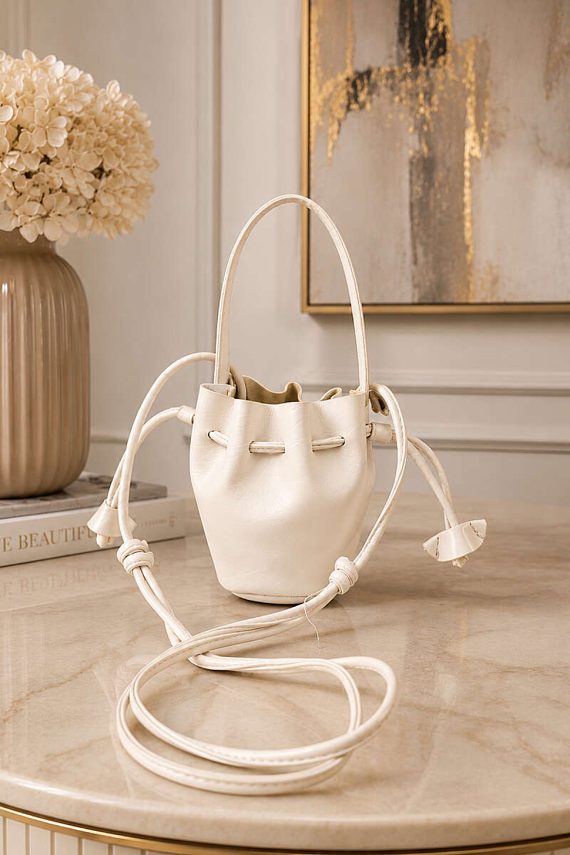 Mini Ruched Handbag - Bone