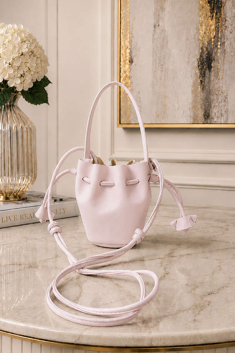 Mini Ruched Handbag - Powder
