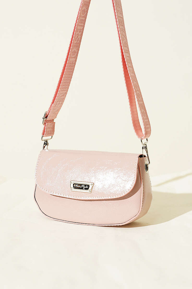 Patent Crossbody Bag - Powder