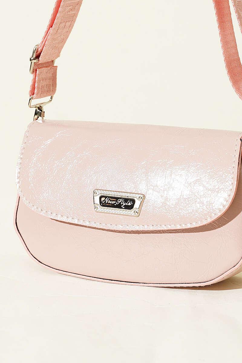 Patent Crossbody Bag - Powder