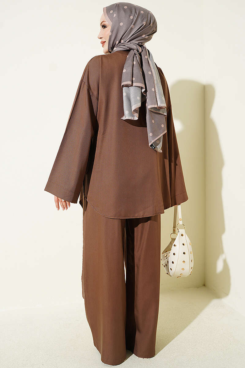 Two-Piece Set with Cross Ties - Brown