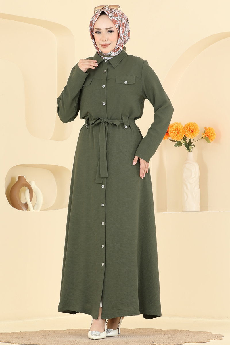 Aerobin Dress with Pocket Detail - Khaki