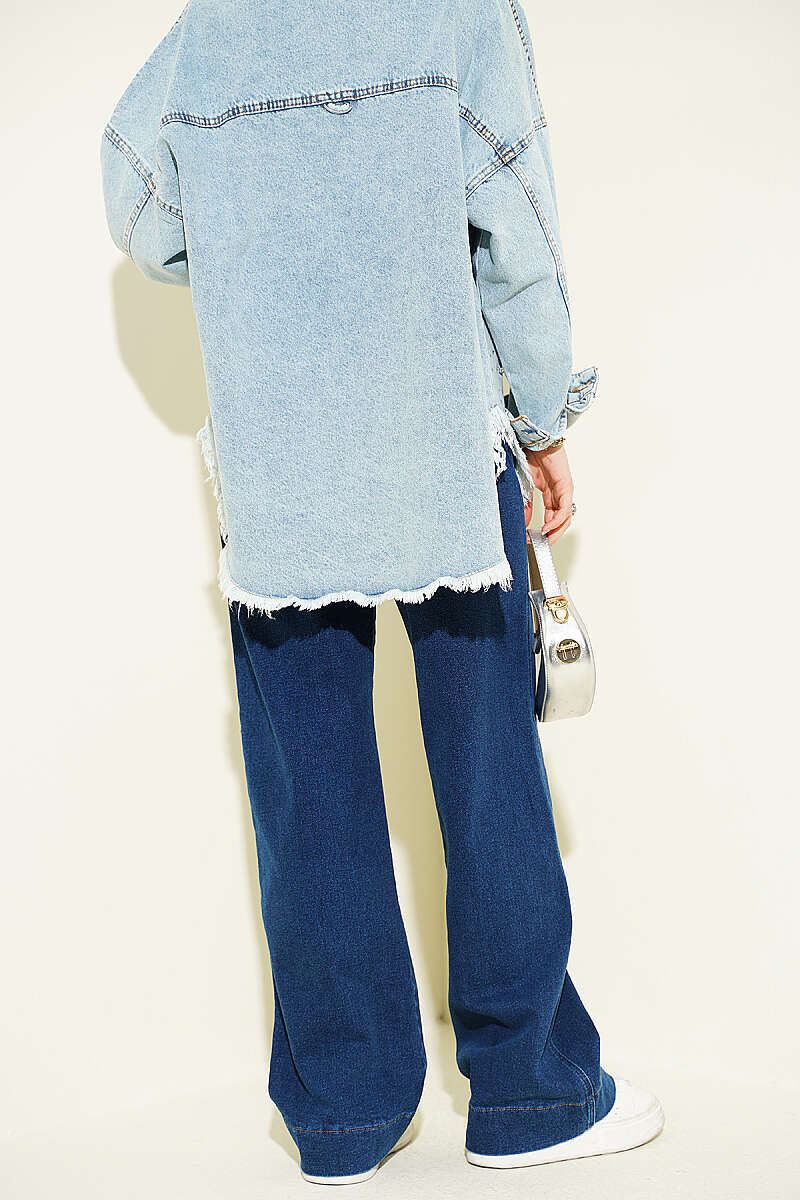 Belted Pants with Pocket Detail - Dark Blue