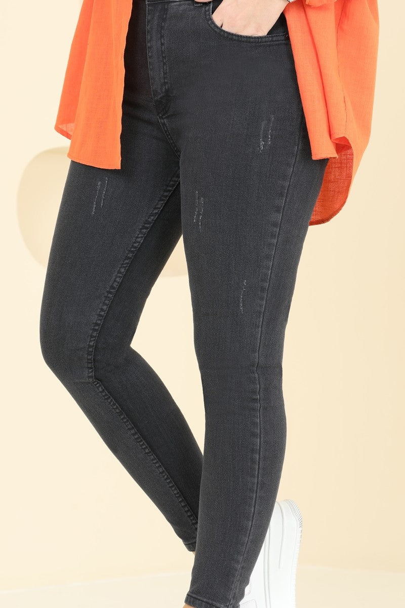 Jeans with Pocket Detail - Charcoal