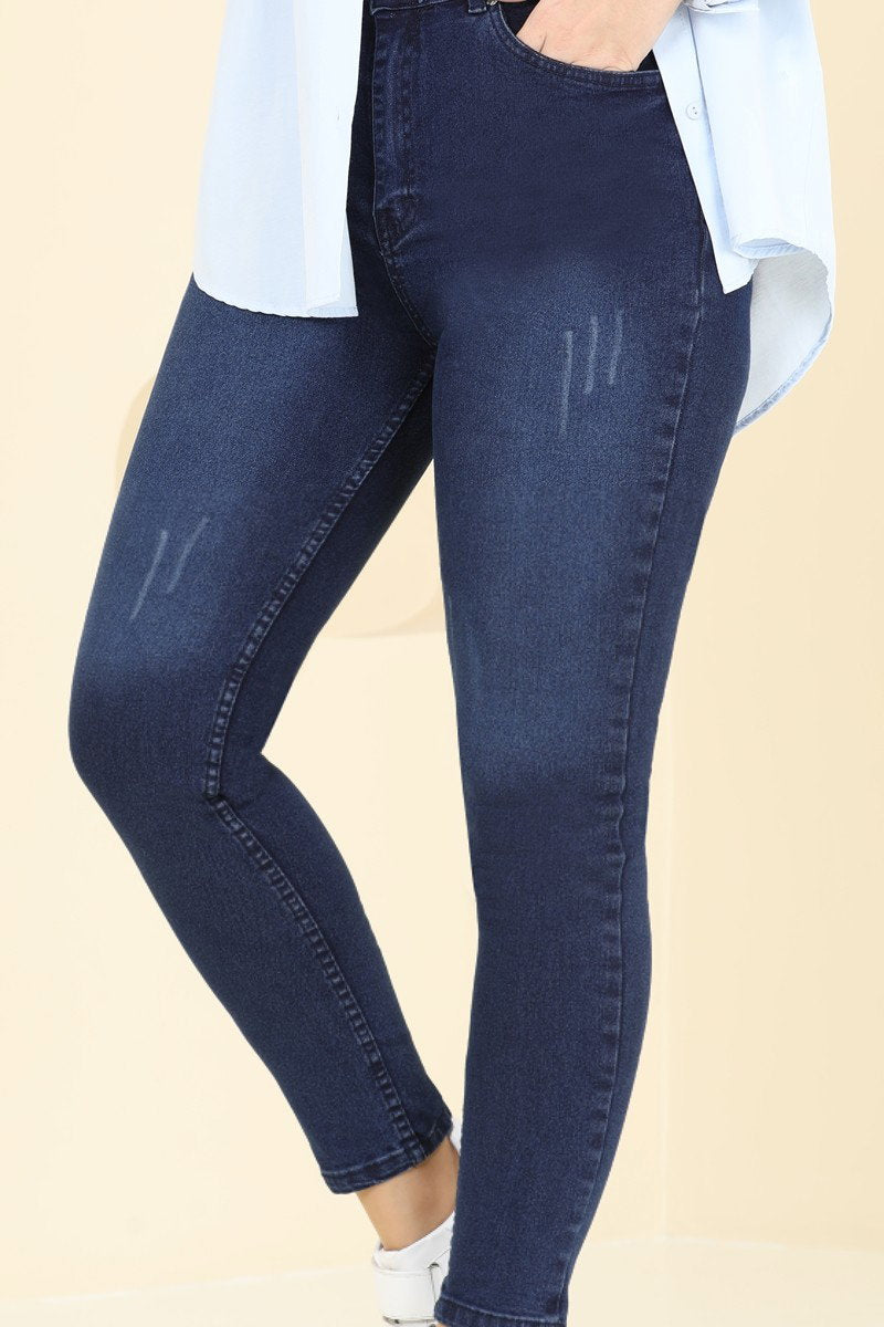 Jeans with Pocket Detail - Dark Denim