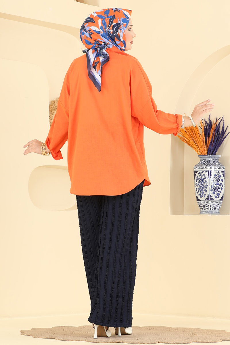 Relaxed Knit Trousers with Pockets - Navy
