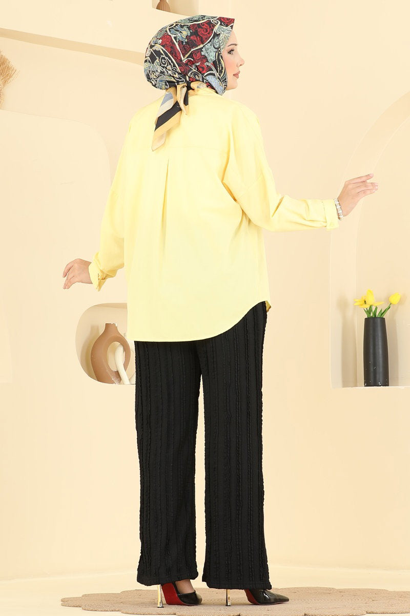 Relaxed Knit Trousers with Pockets - Black