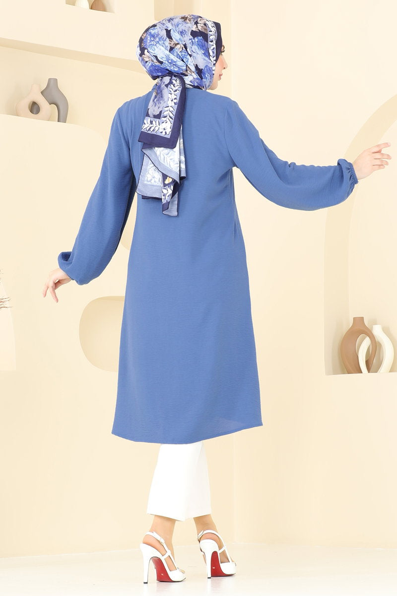 Aerobin Cape Tunic with Pockets - Indigo