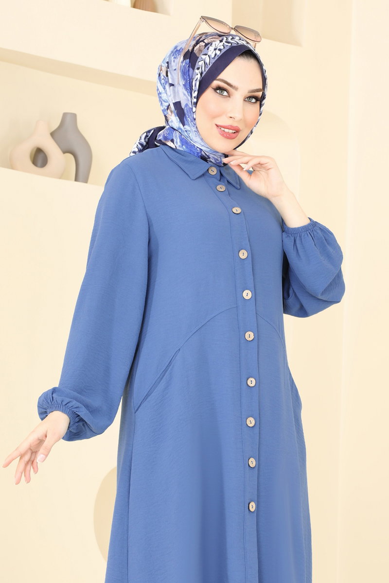 Aerobin Cape Tunic with Pockets - Indigo