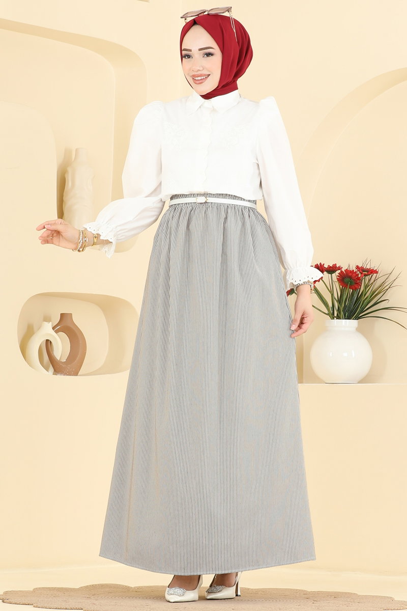 Viscose Skirt with Pockets - Black
