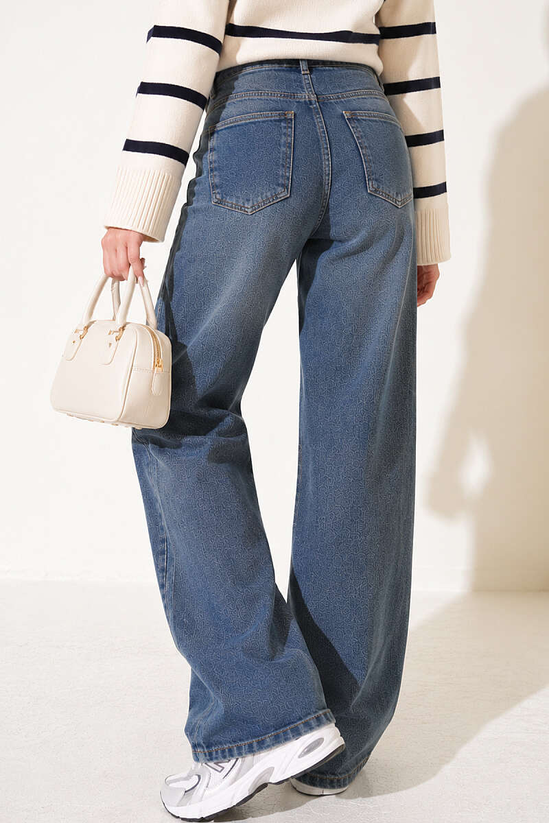 Jeans with Flap Pockets - Brown Wash
