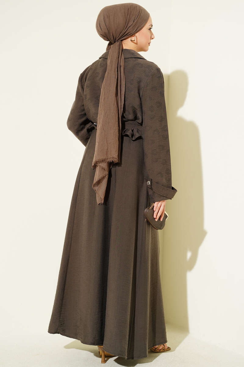 Belted Tencel Pinafore Set with Flap Pockets - Mink