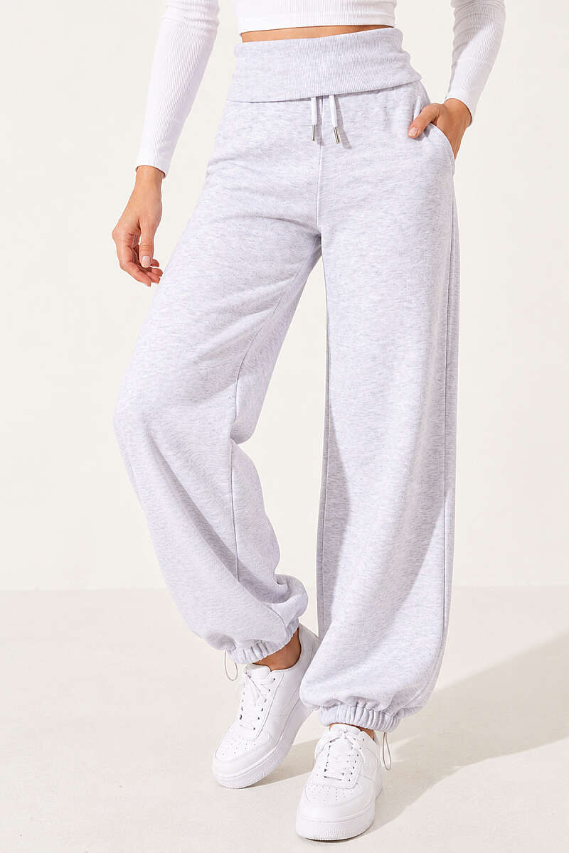 Brushed Trousers with Pockets - Grey