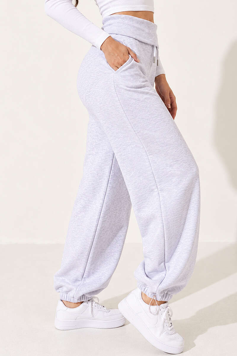 Brushed Trousers with Pockets - Grey