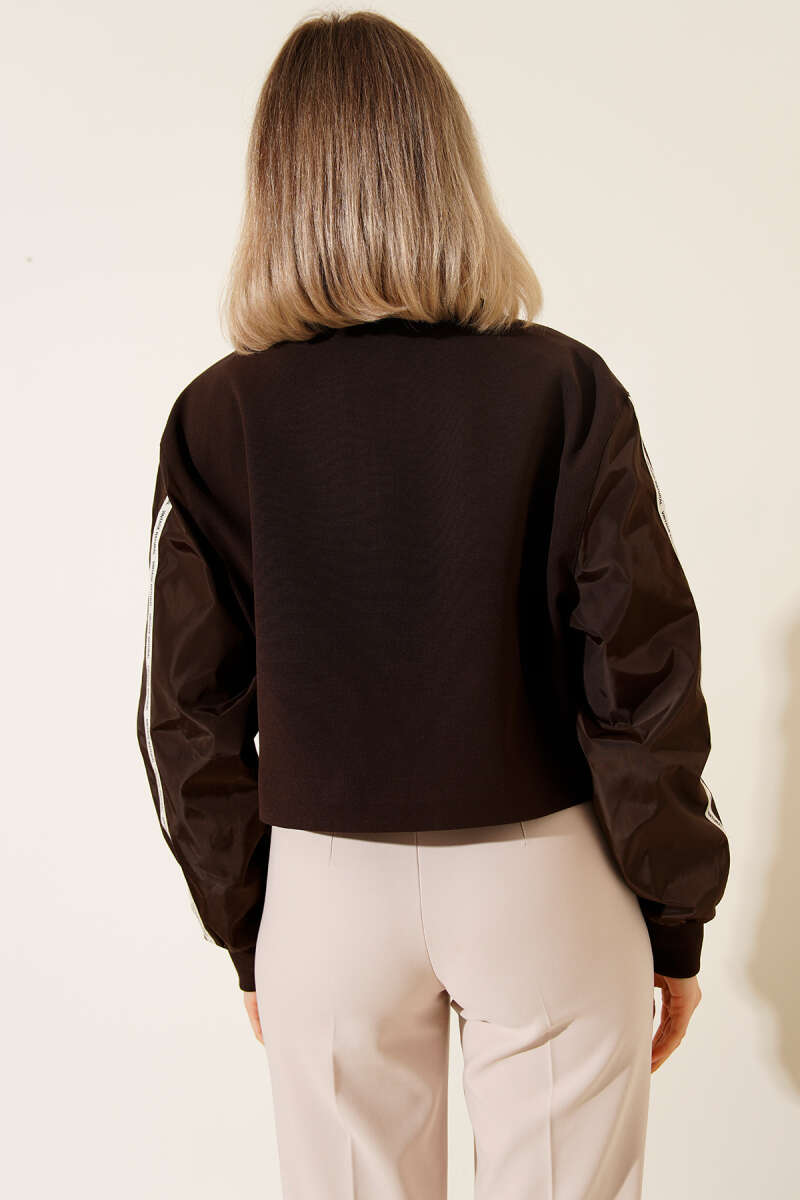 Pocket Jacket with Lettering Tape - Brown