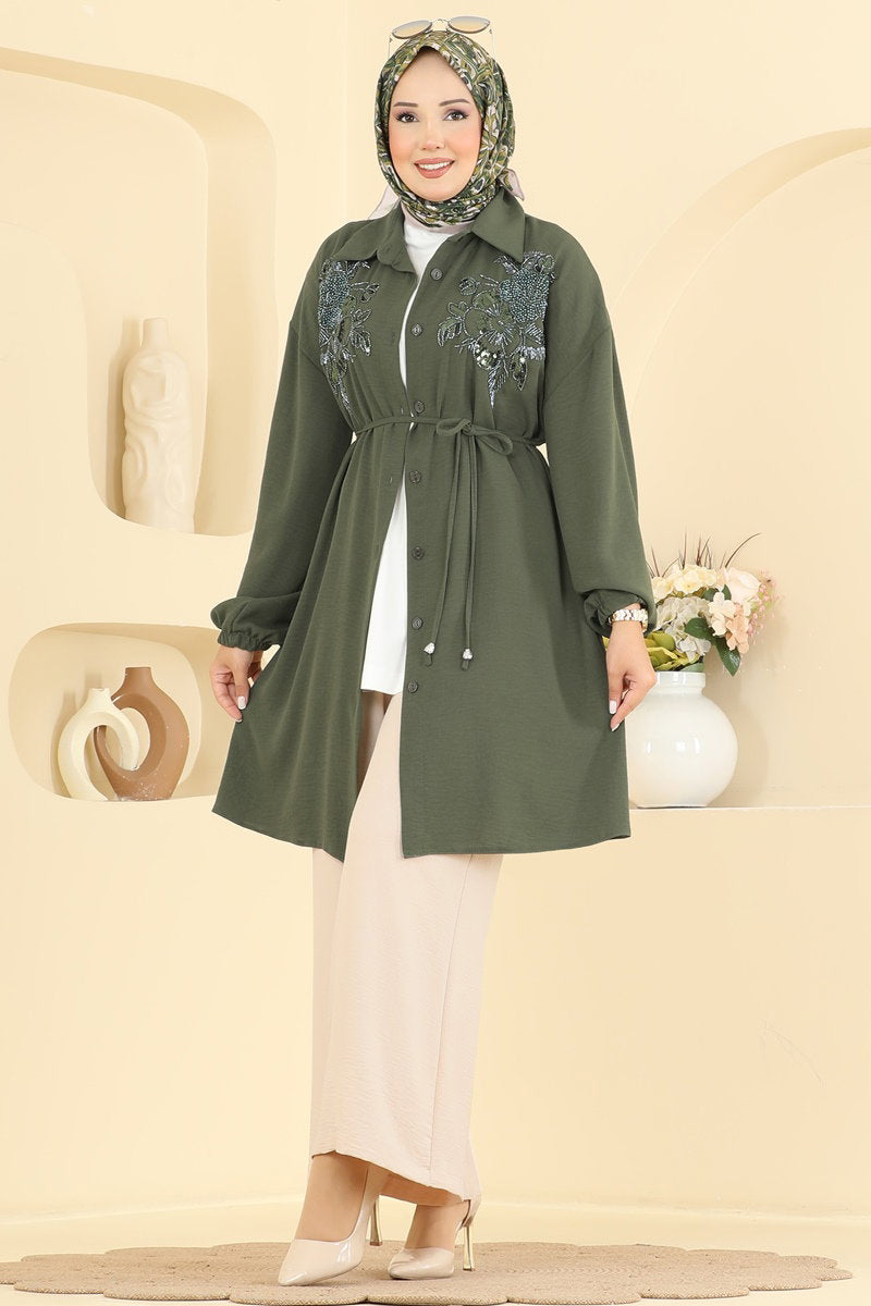 Floral Aerobin Two-Piece Set - Khaki-Stone