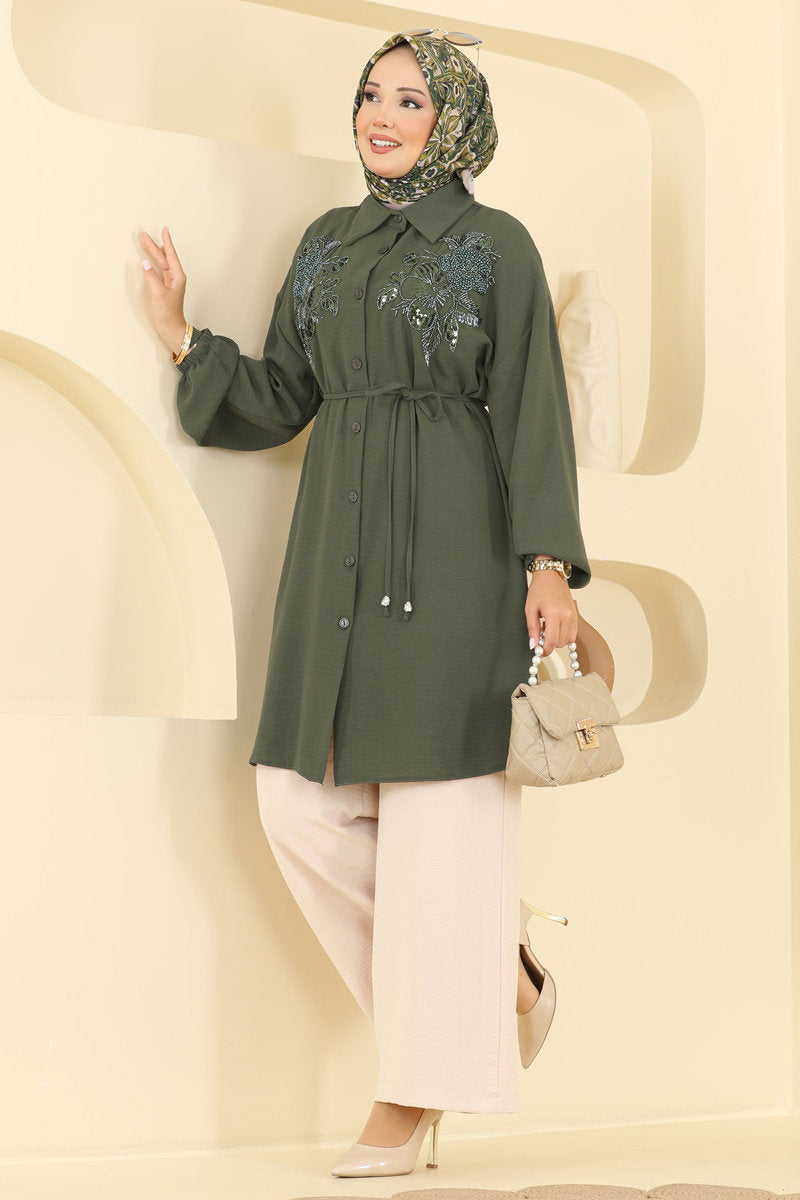 Floral Aerobin Two-Piece Set - Khaki-Stone