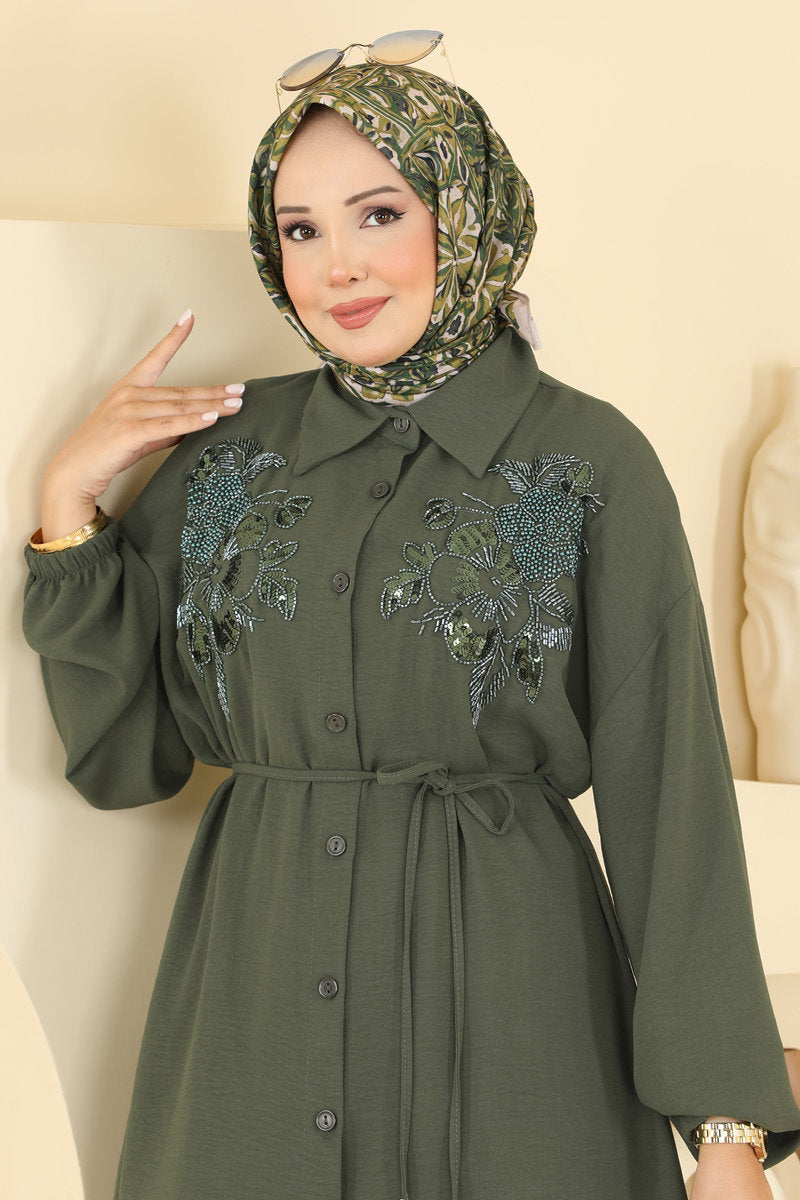 Floral Aerobin Two-Piece Set - Khaki-Stone