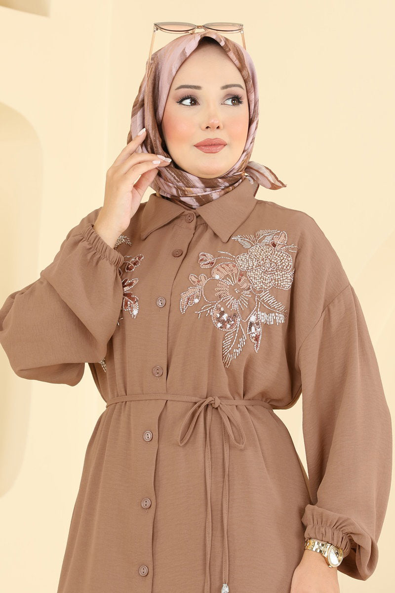 Floral Aerobin Two-Piece Set - Latte-Black