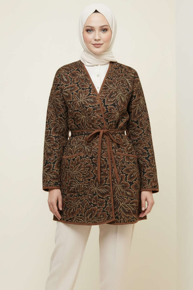 Floral Pocket Jacket - Brown