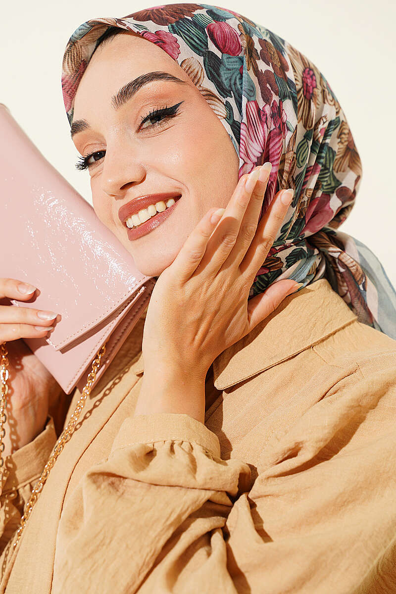 Floral Soft Scarf - Mint