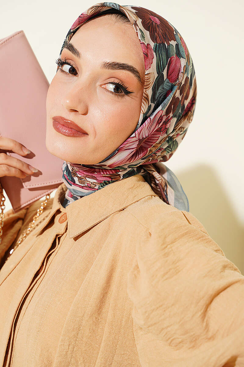 Floral Soft Scarf - Mint