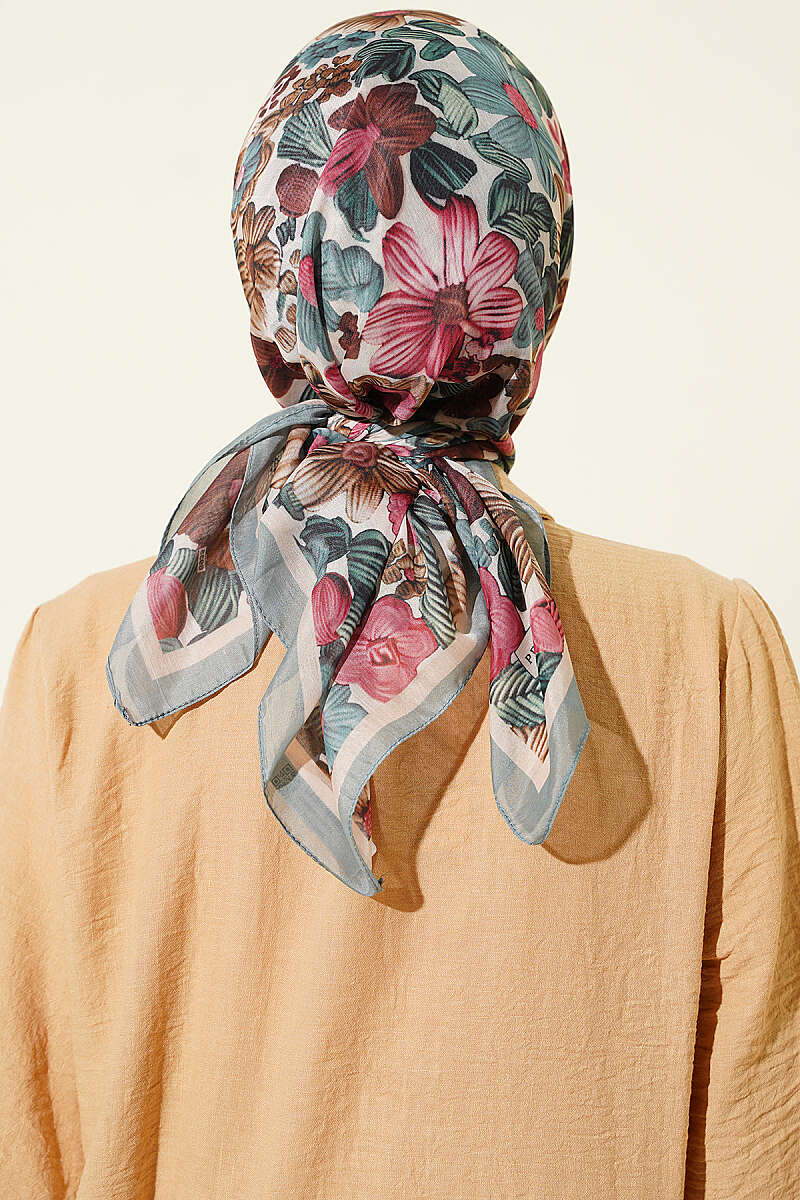 Floral Soft Scarf - Mint