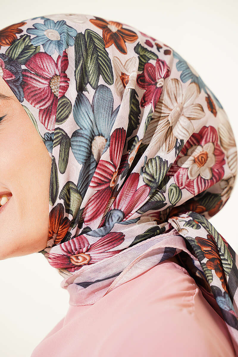 Floral Soft Scarf - Powder