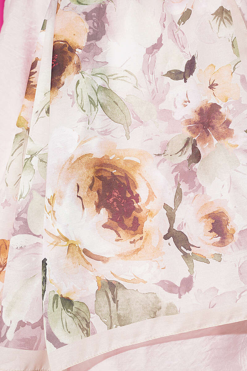 Floral Soft Shawl - Beige