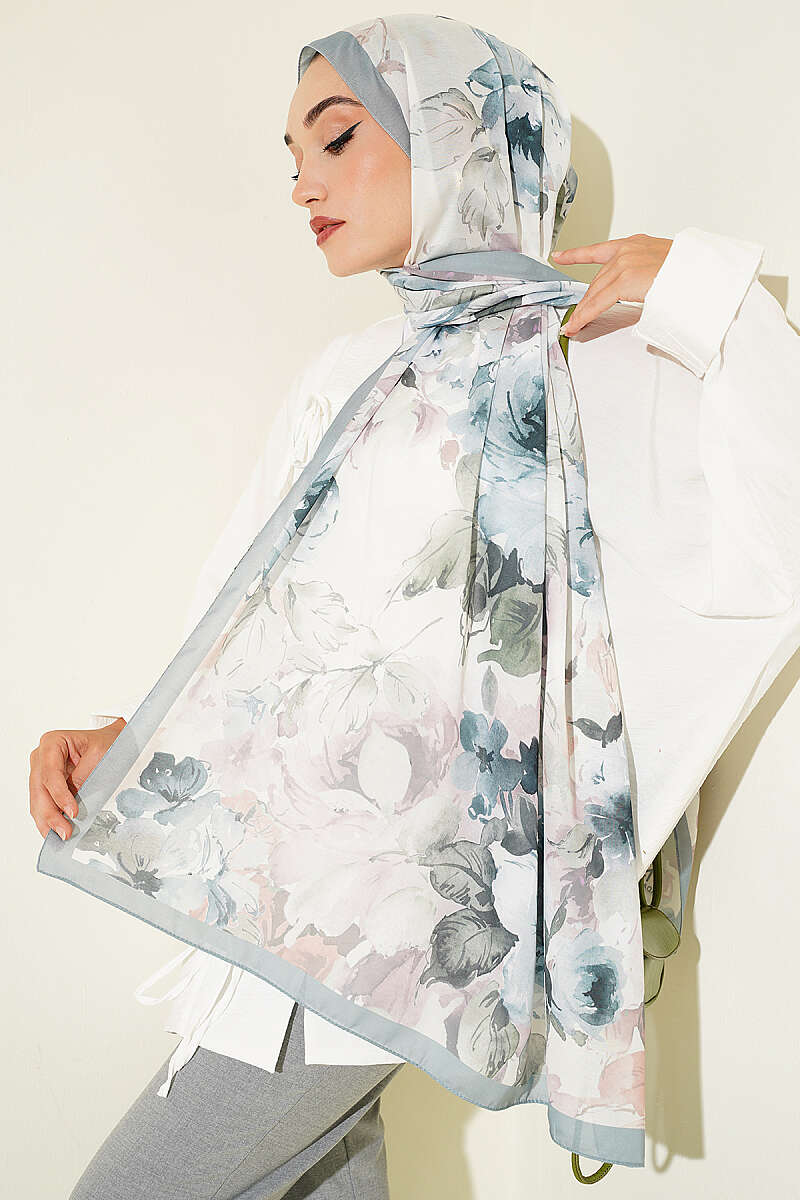 Floral Soft Shawl - Mint