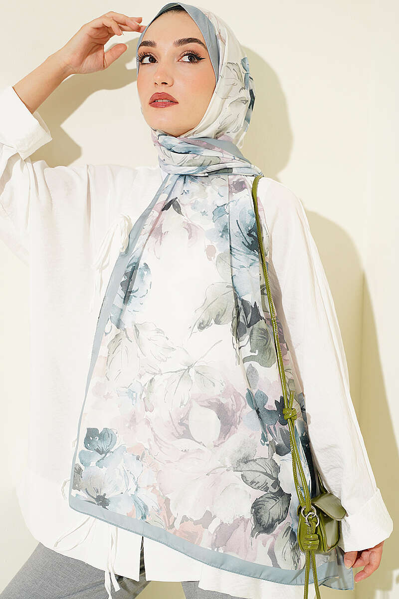 Floral Soft Shawl - Mint