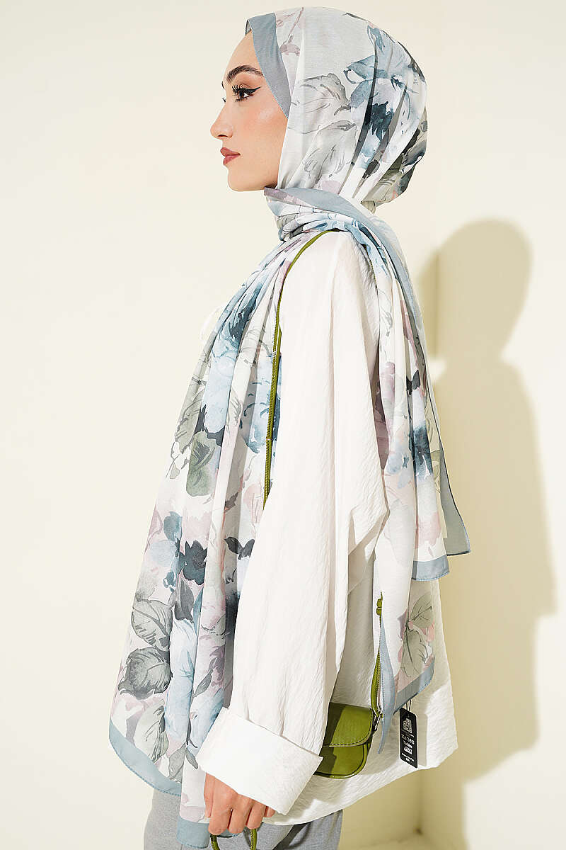 Floral Soft Shawl - Mint