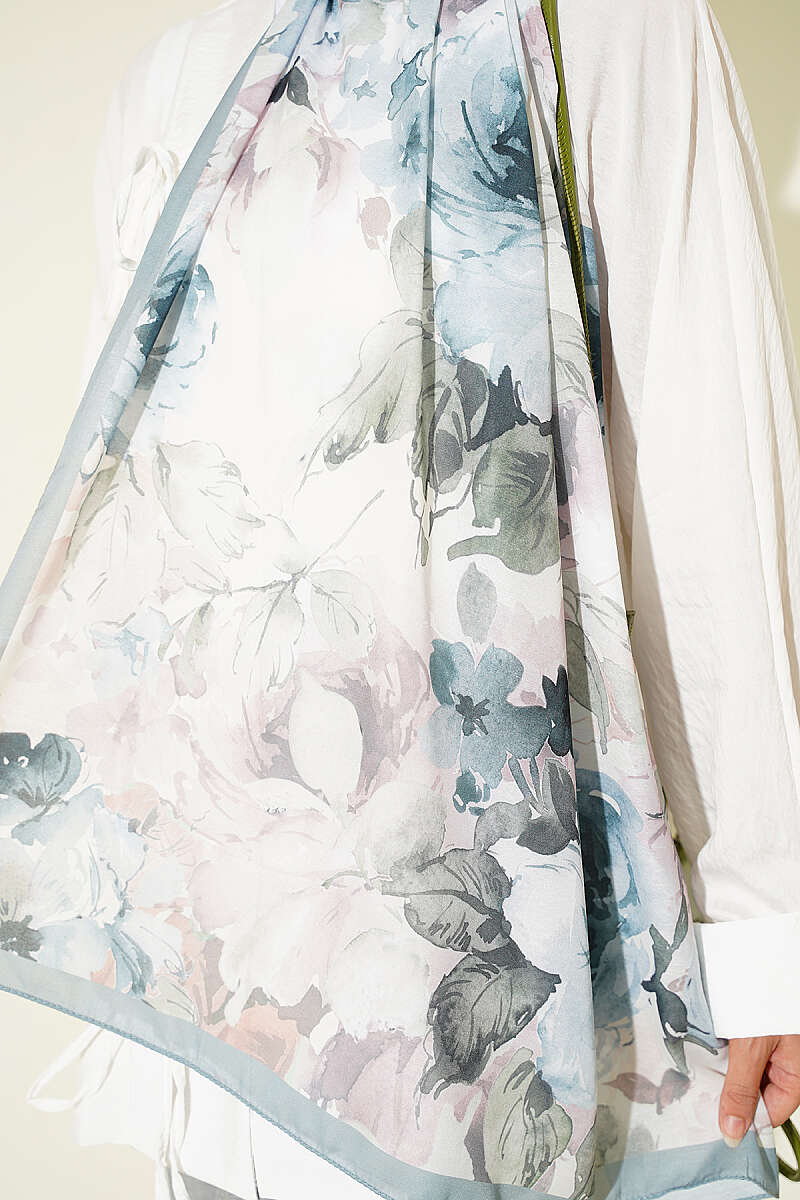 Floral Soft Shawl - Mint