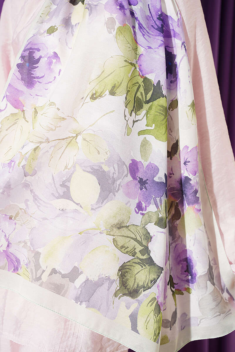 Floral Soft Shawl - Aqua Green