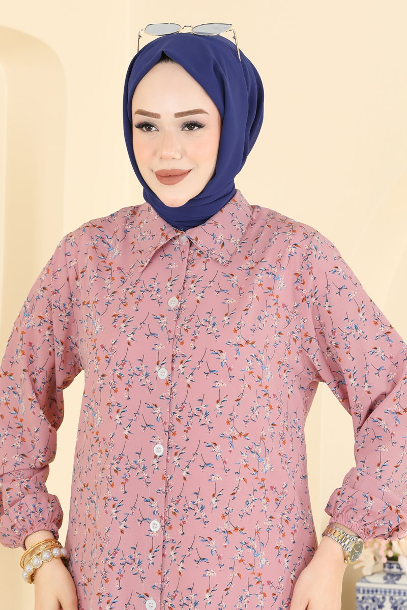 Floral Tunic - Dusty Rose
