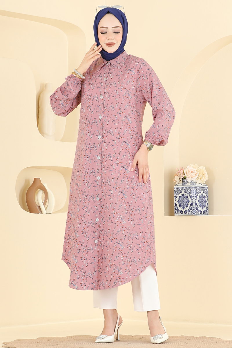 Floral Tunic - Dusty Rose