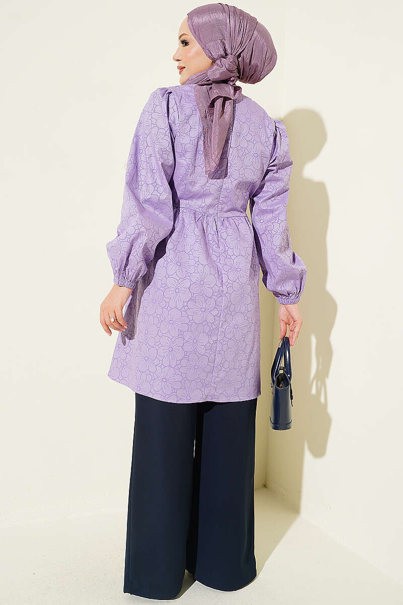 Embossed Floral Tunic - Lilac