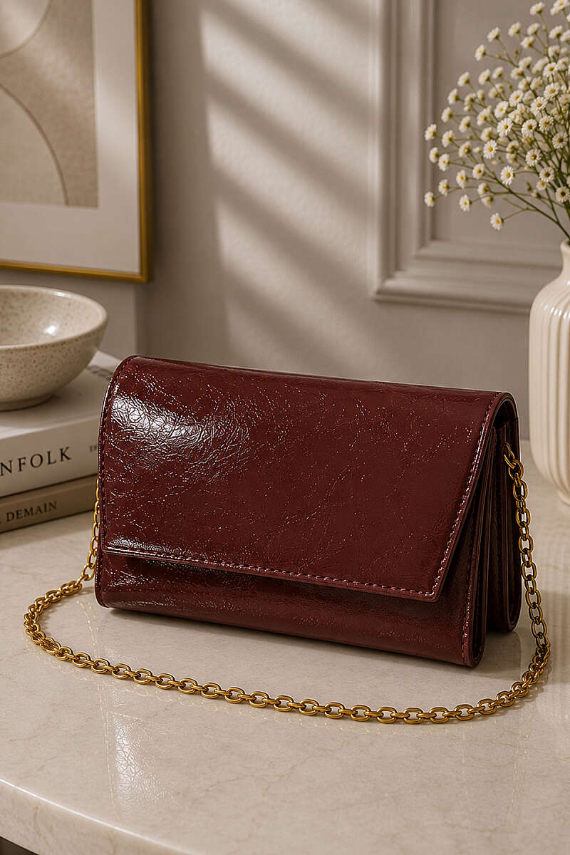 Two-Compartment Magnetic Bag - Brown