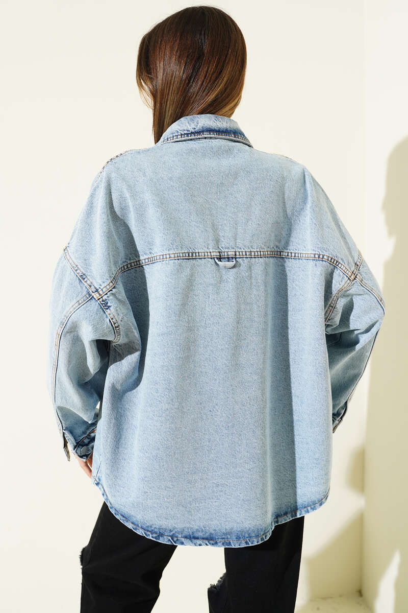 Two-Pocket Denim Jacket - Denim Blue