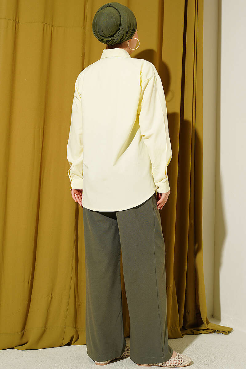 Two-Pocket Polycotton Shirt - Yellow