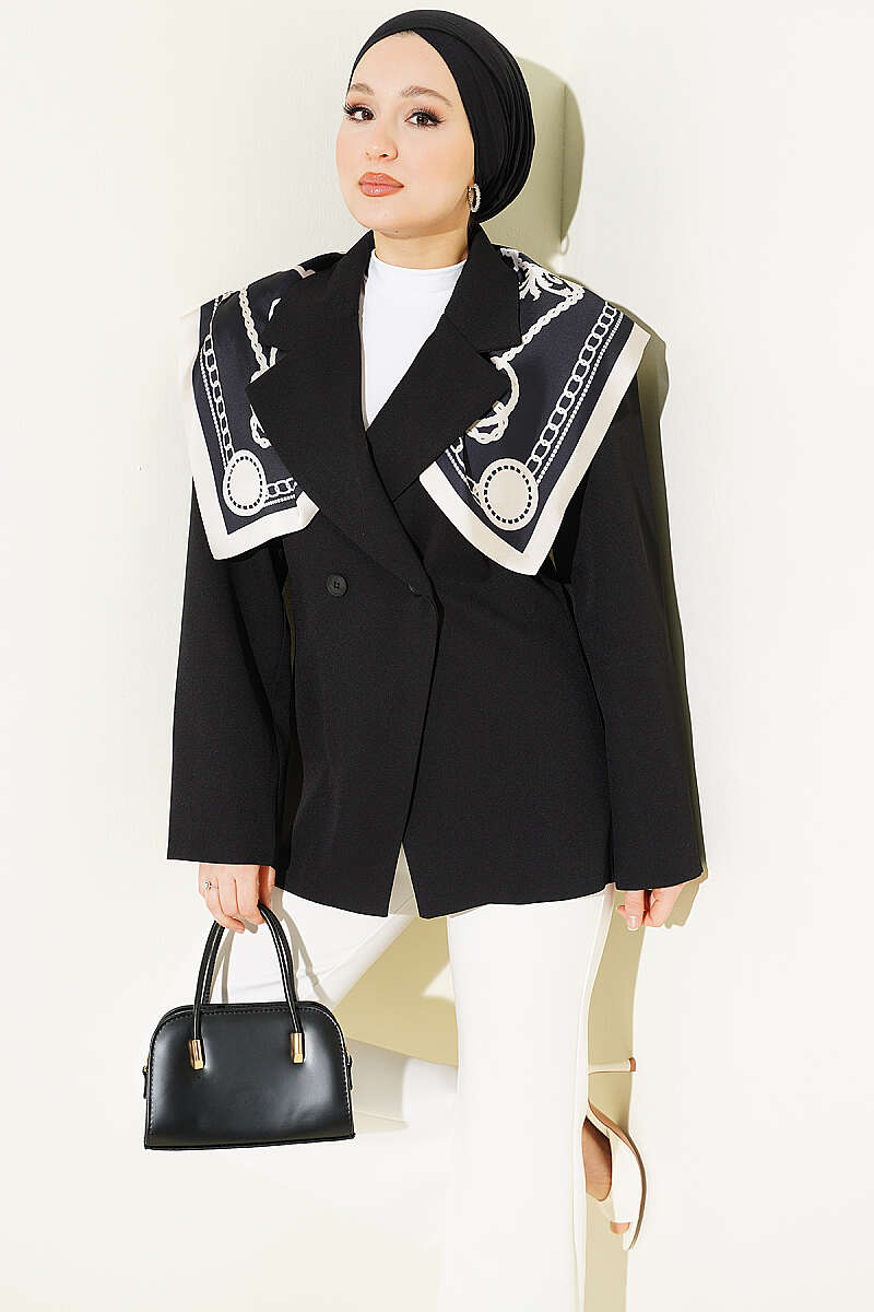 Basic Double-Button Blazer - Black
