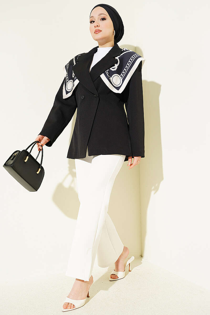 Basic Double-Button Blazer - Black
