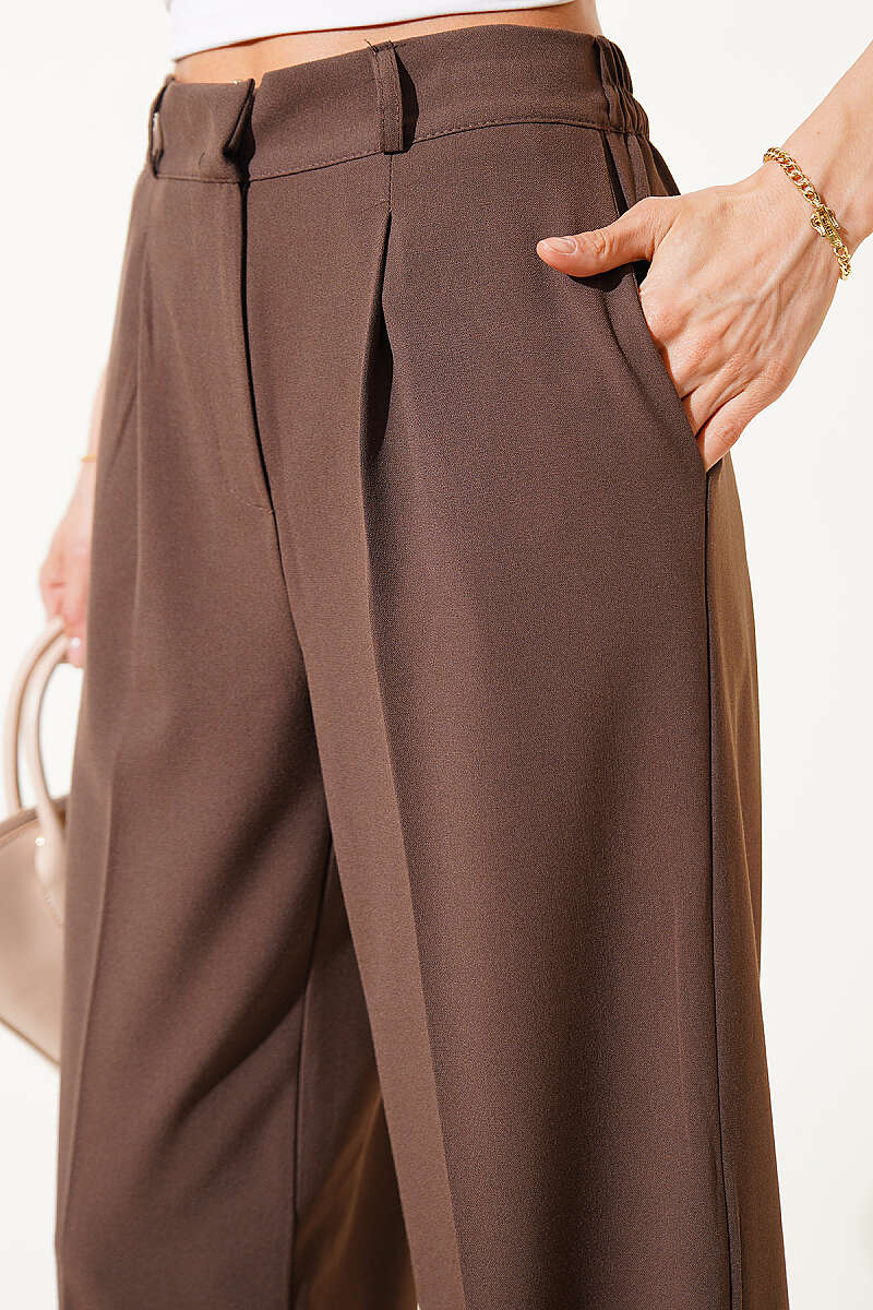 Double-Hook Palazzo Trousers - Mink
