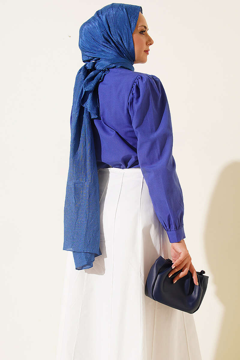 Topstitched Skirt with Zip Waist - Ecru