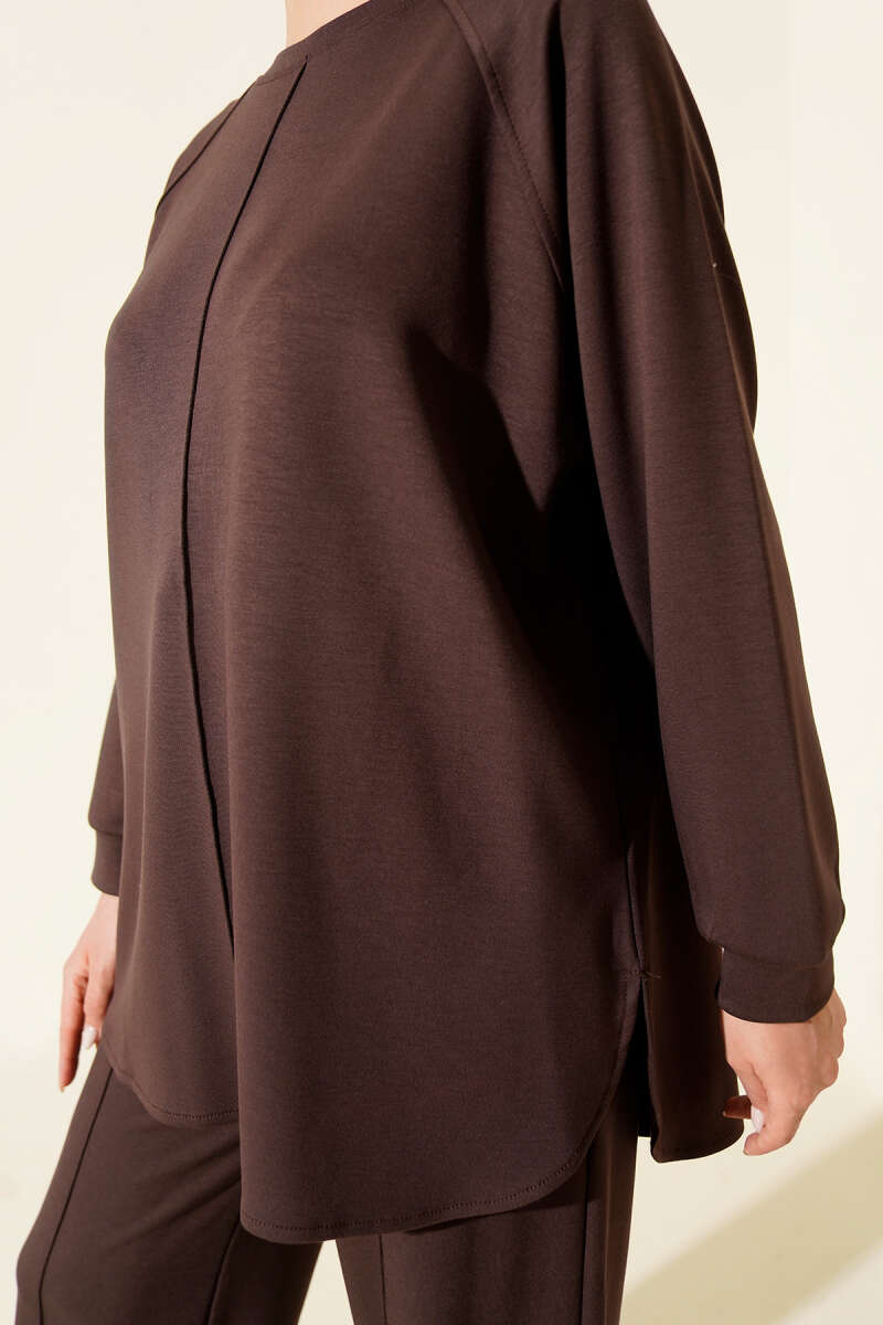 Loycha Two-Piece Set with Oval Stitching - Brown