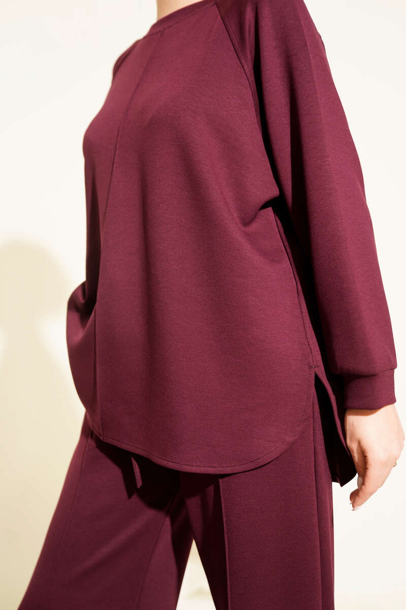 Loycha Two-Piece Set with Oval Stitching - Plum