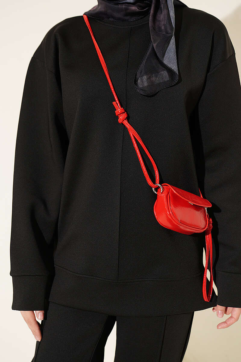 Topstitched Scuba Two-Piece Set - Black
