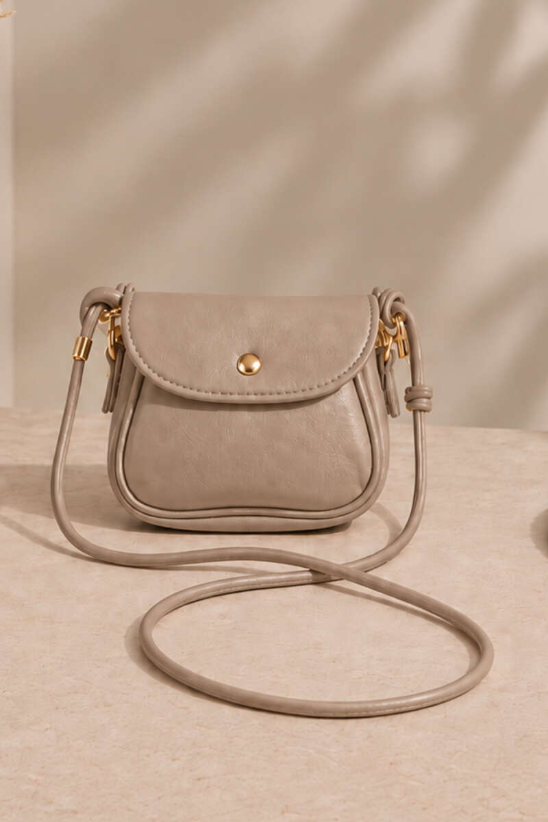 Mini Snap Crossbody Bag - Beige