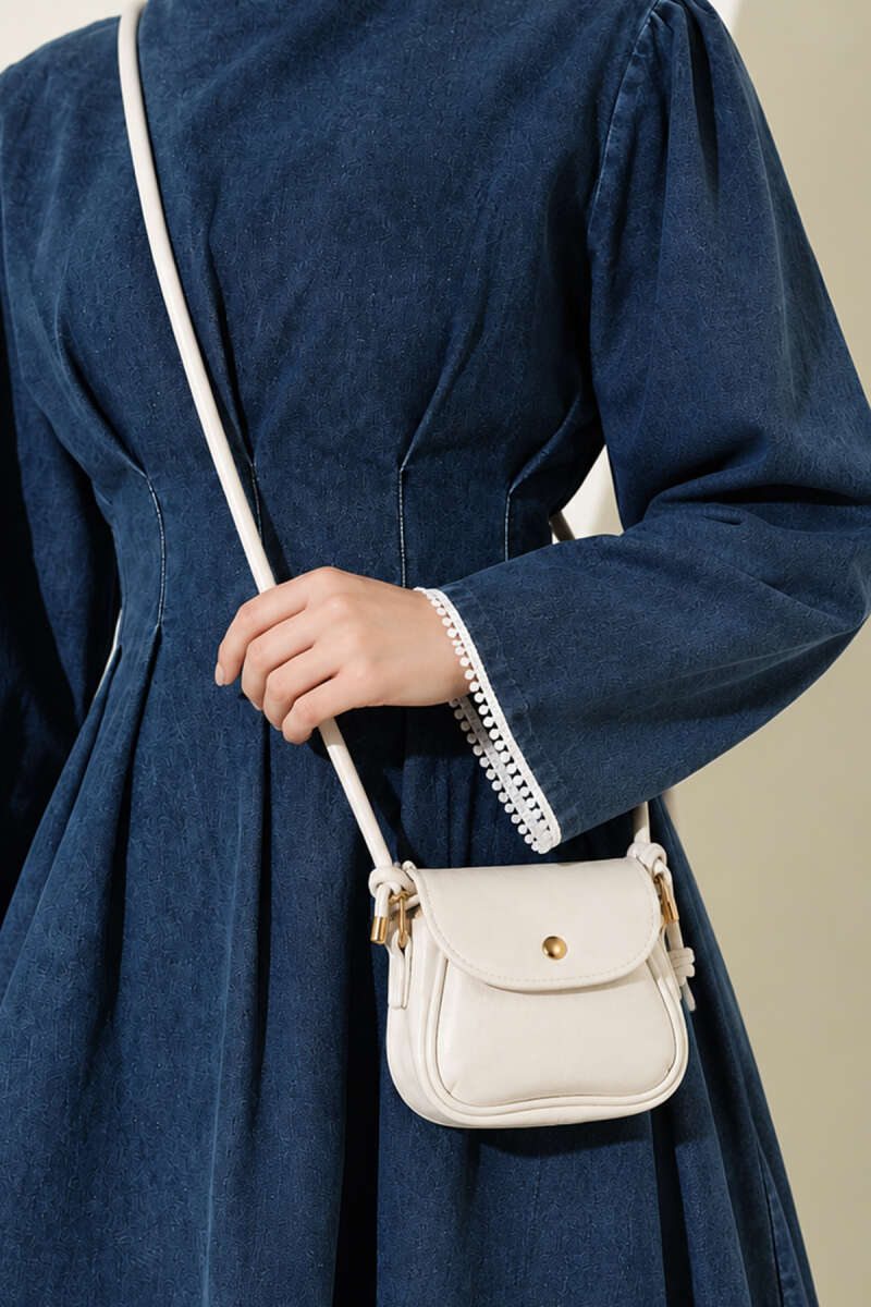 Mini Snap Crossbody Bag - White