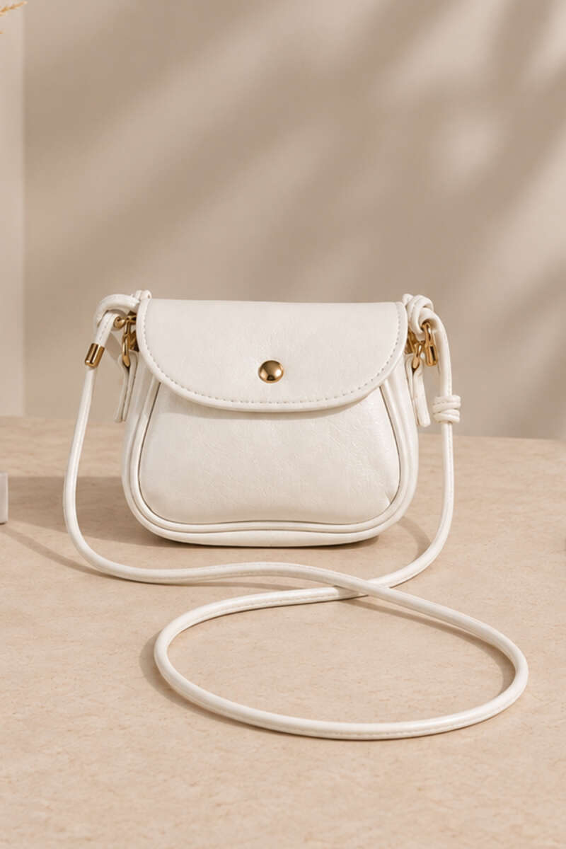 Mini Snap Crossbody Bag - White